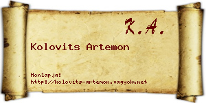 Kolovits Artemon névjegykártya