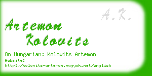 artemon kolovits business card
